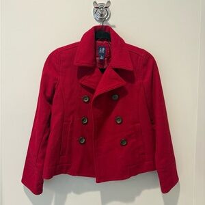 GAP Kids Scarlet Double-Breasted Wool Peacoat